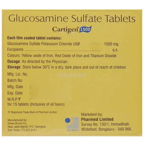 cartigen 1500mg tablet 15's